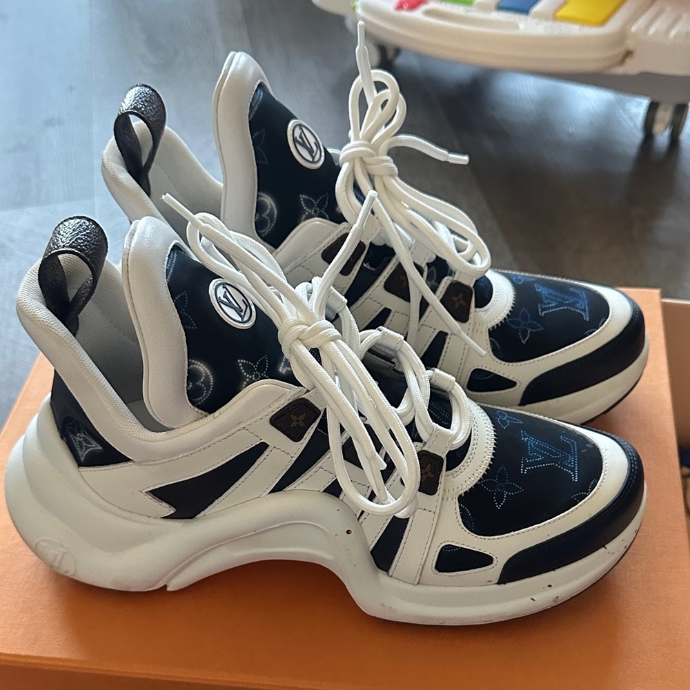 Louis Vuitton Archlight White and Black Monogram Sneakers